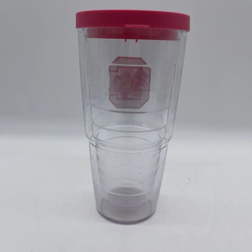 Tervis Tumbler Lot Of 2 Pink 24 oz USC Gamecocks Insulated Drinking Cups w/ Lids